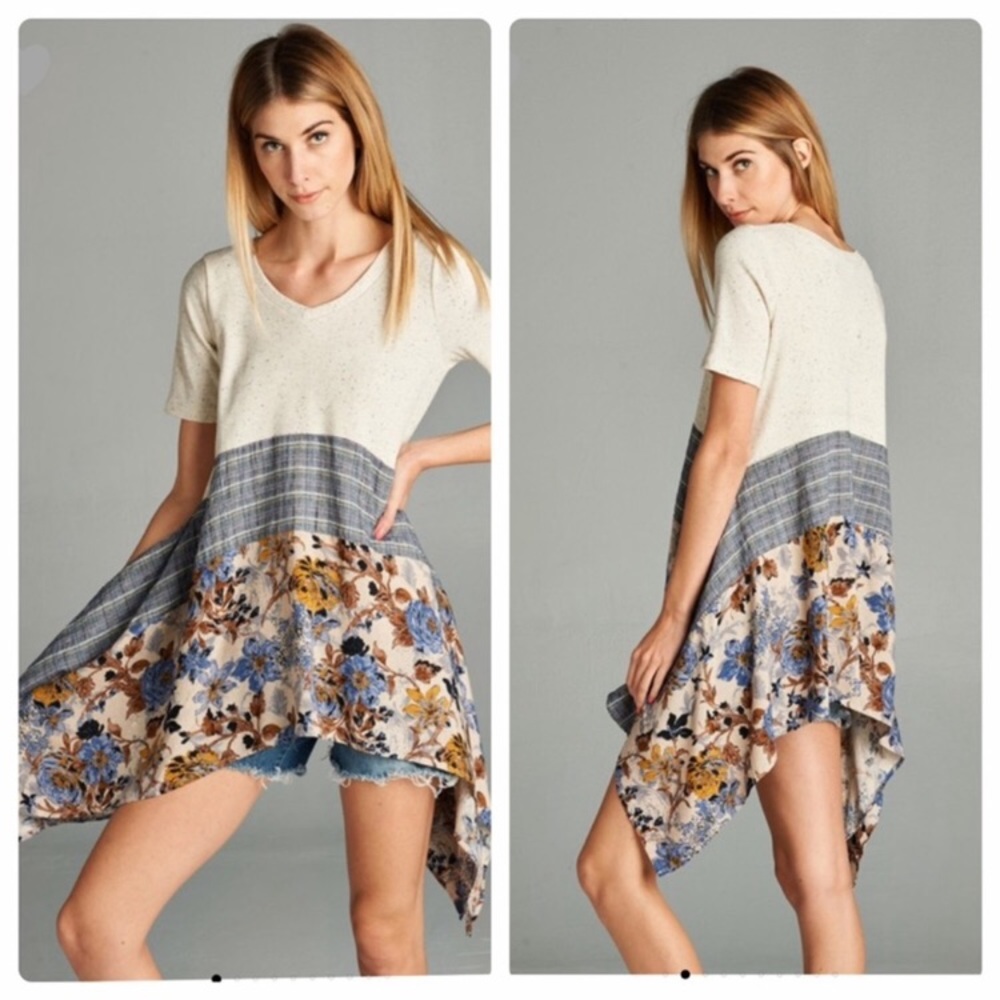 Boho plaid and floral print …